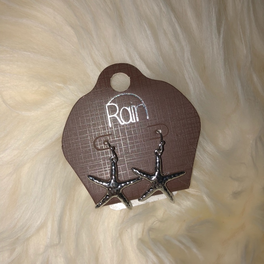 Silver Starfish Dangley Earrings